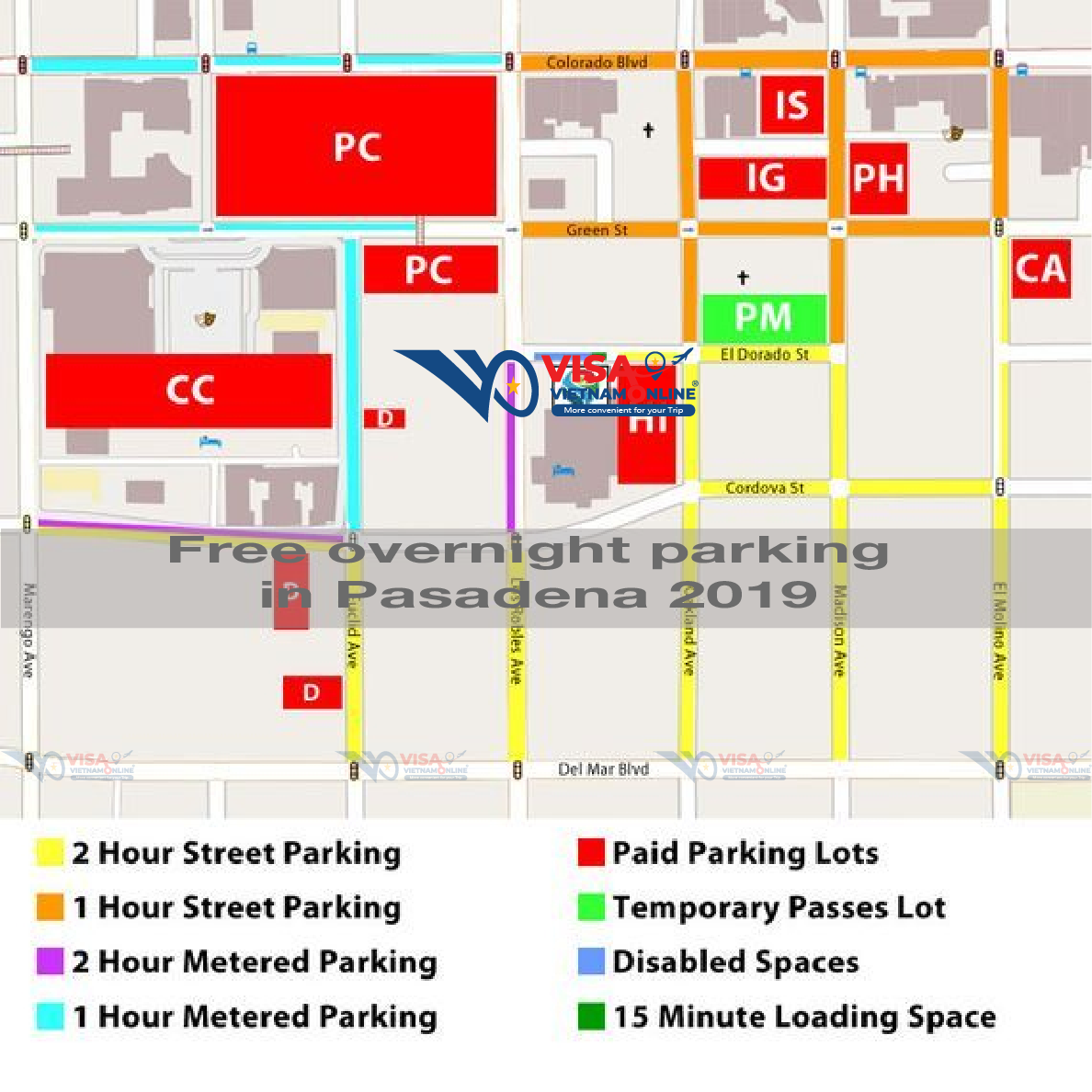 Free overnight parking in Pasadena 2019